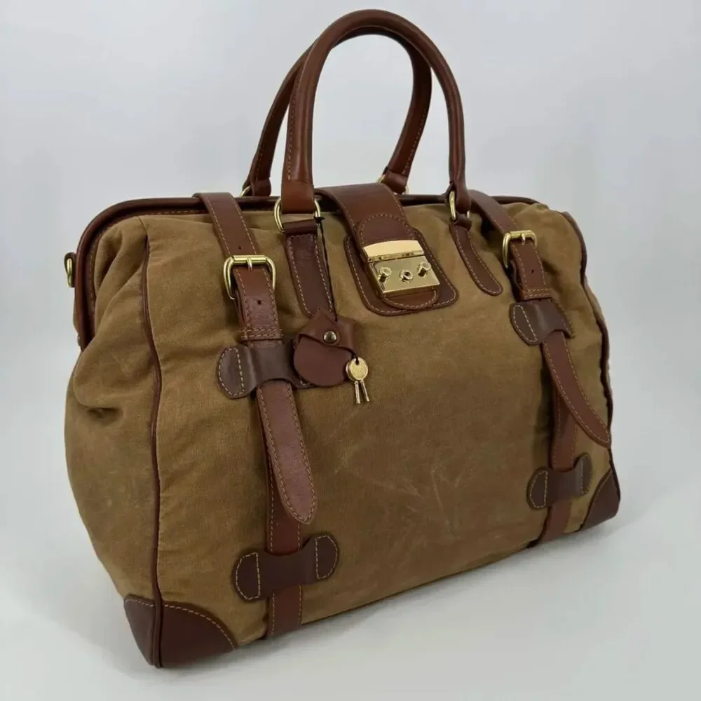 J. Peterman Company Leather & Canvas Safari Bag